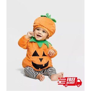 Baby Pumpkin Halloween Costume Pullover Top with Hat - Hyde & EEK! Boutique™ 4-5